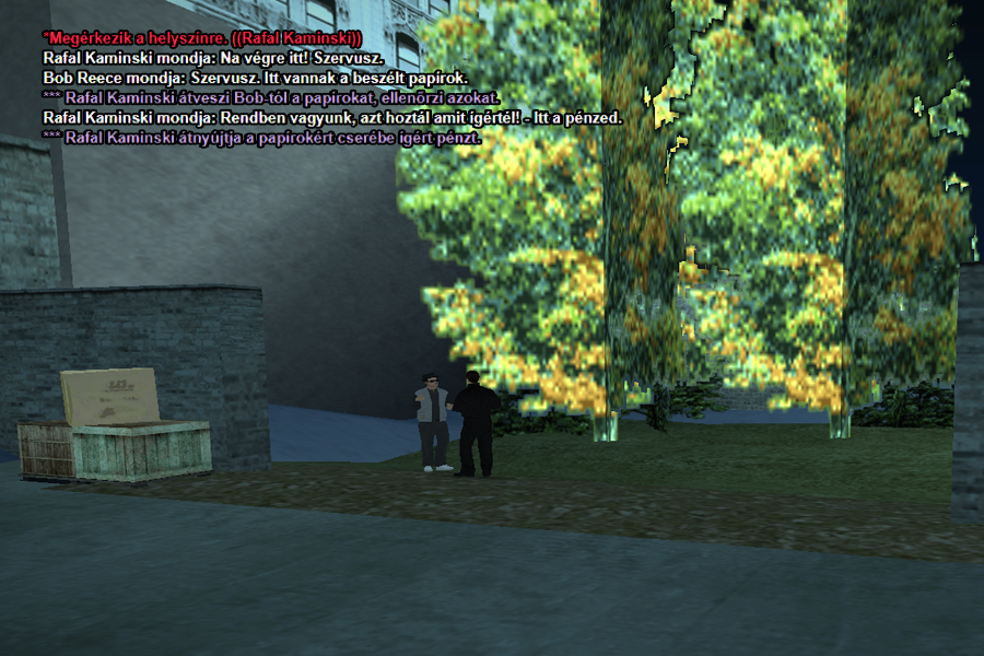Rafal a beszélt helyre indul, a papírokat intéző személlyel találkozik.